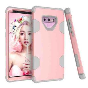 For Samsung Galaxy Note9 Contrast Color Silicone + PC Shockproof Case(Rose Gold+Grey)