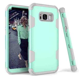 For Samsung Galaxy S8 Contrast Color Silicone + PC Shockproof Case(Mint Green+Grey)
