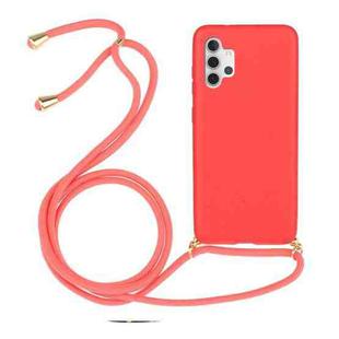 For Samsung Galaxy A32 5G Wheat Straw Material + TPU Protective Case with Lanyard(Red)