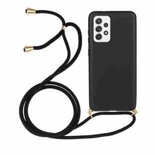 For Samsung Galaxy A52 5G / 4G Wheat Straw Material + TPU Protective Case with Lanyard(Black)