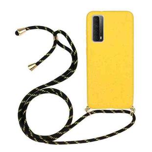 For Huawei P smart 2021 Wheat Straw Material + TPU Protective Case with Lanyard(Yellow)