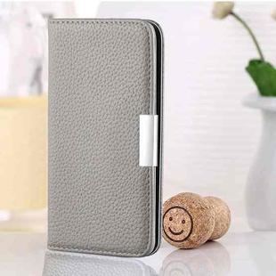 For Samsung Galaxy S21 FE Litchi Texture Horizontal Flip Leather Case with Holder & Card Slots(Grey)