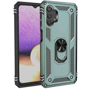 For Samsung Galaxy A32 5G Shockproof TPU + PC Protective Case with 360 Degree Rotating Holder(Green)