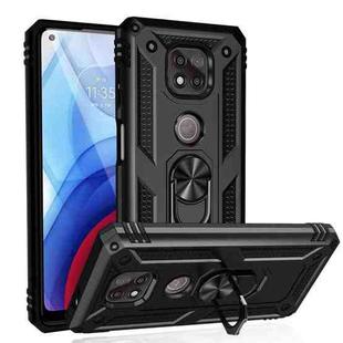 For Motorola Moto G Power (2021) Shockproof TPU + PC Protective Case with 360 Degree Rotating Holder(Black)