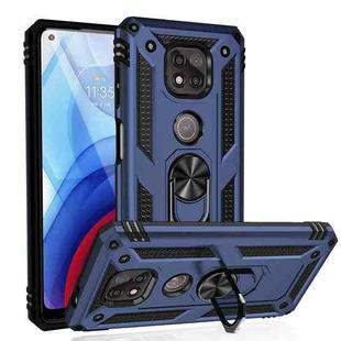 For Motorola Moto G Power (2021) Shockproof TPU + PC Protective Case with 360 Degree Rotating Holder(Blue)