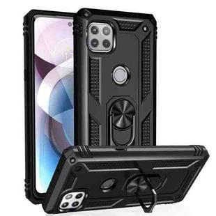 For Motorola Moto One 5G Ace Shockproof TPU + PC Protective Case with 360 Degree Rotating Holder(Black)