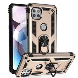 For Motorola Moto One 5G Ace Shockproof TPU + PC Protective Case with 360 Degree Rotating Holder(Gold)