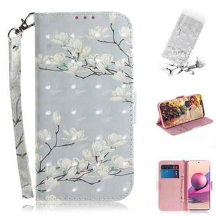 For Xiaomi Redmi Note 10 4G / Note 10S 3D Painted Pattern Magnetic Attraction Horizontal Flip Leather Case with Holder & Card Slot & Wallet & Lanyard(Magnolia)