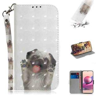 For Xiaomi Redmi Note 10 4G / Note 10S 3D Painted Pattern Magnetic Attraction Horizontal Flip Leather Case with Holder & Card Slot & Wallet & Lanyard(Pekingese Dag)