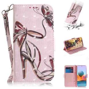 For Xiaomi Redmi Note 10 Pro 3D Painted Pattern Magnetic Attraction Horizontal Flip Leather Case with Holder & Card Slot & Wallet & Lanyard(Butterfly High Heels)