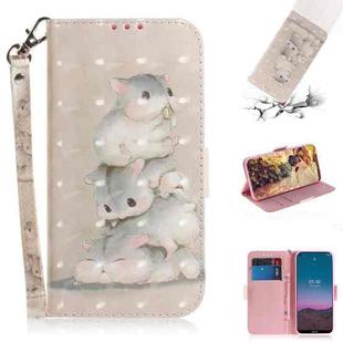 For Nokia 5.4 3D Painted Pattern Magnetic Attraction Horizontal Flip Leather Case with Holder & Card Slot & Wallet & Lanyard(Squirrels)