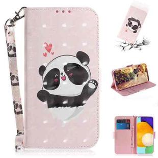 For Samsung Galaxy A52 5G / 4G 3D Painted Pattern Magnetic Attraction Horizontal Flip Leather Case with Holder & Card Slot & Wallet & Lanyard(Love-heart Bear)