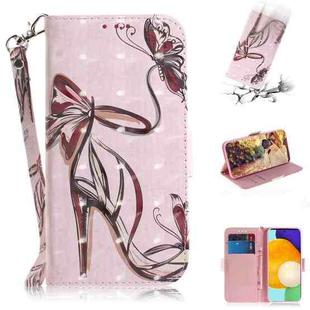 For Samsung Galaxy A72 5G / 4G 3D Painted Pattern Magnetic Attraction Horizontal Flip Leather Case with Holder & Card Slot & Wallet & Lanyard(Butterfly High Heels)