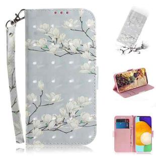 For Samsung Galaxy A72 5G / 4G 3D Painted Pattern Magnetic Attraction Horizontal Flip Leather Case with Holder & Card Slot & Wallet & Lanyard(Magnolia)