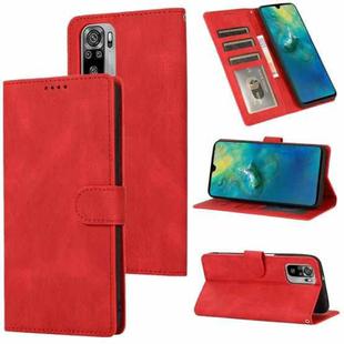 For Xiaomi Redmi Note 10 Fantasy Classic Skin-feel Calfskin Texture Magnetic Buckle Horizontal Flip PU Leather Case with Holder & Card Slot & Wallet(Red)