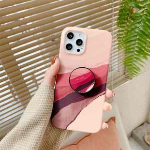 For iPhone 11 Pro Watercolor Painting Series Half Coverage IMD Workmanship Protective Case with Folding Holder (DX-52)