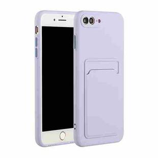 Card Slot Design Shockproof TPU Protective Case For iPhone 8 & 7(Purple)