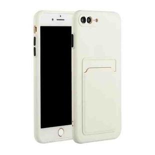 Card Slot Design Shockproof TPU Protective Case For iPhone 8 Plus & 7 Plus(White)