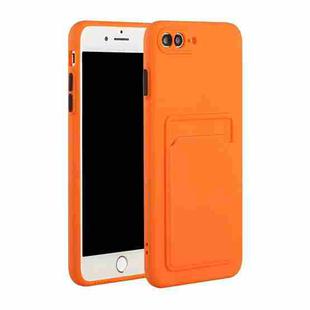 Card Slot Design Shockproof TPU Protective Case For iPhone 8 Plus & 7 Plus(Orange)