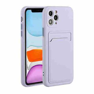 Card Slot Design Shockproof TPU Protective Case For iPhone 11 Pro(Purple)