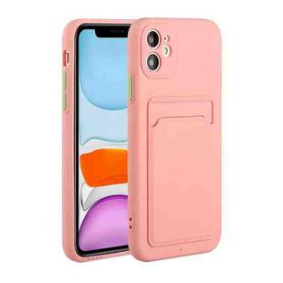 For iPhone 12 mini Card Slot Design Shockproof TPU Protective Case (Pink)