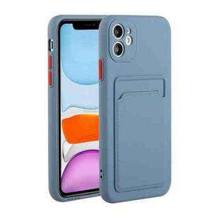 For iPhone 12 Card Slot Design Shockproof TPU Protective Case(Gray)