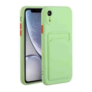 For iPhone XR Card Slot Design Shockproof TPU Protective Case(Green)