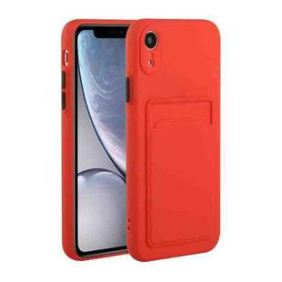 For iPhone XR Card Slot Design Shockproof TPU Protective Case(Red)