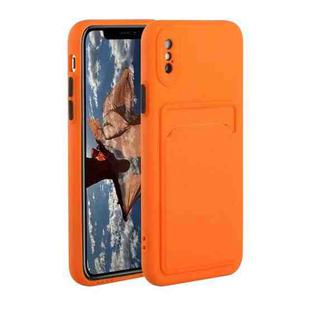 For iPhone XS Max Card Slot Design Shockproof TPU Protective Case(Orange)