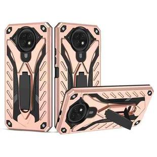 For Xiaomi Redmi Note 9 5G / Redmi Note 9T 5G Shockproof TPU + PC Protective Case with Holder(Rose Gold)