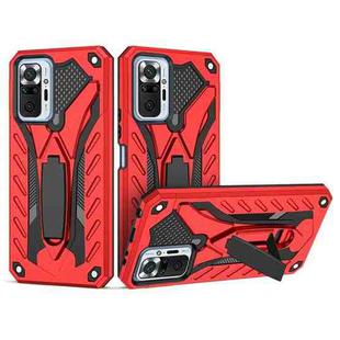 For Xiaomi Redmi Note 10 Pro Shockproof TPU + PC Protective Case with Holder(Red)