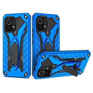 For Xiaomi Mi 11 Shockproof TPU + PC Protective Case with Holder(Blue)