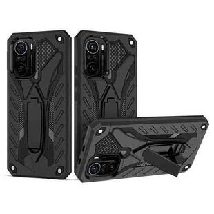 For Xiaomi Redmi K40 Pro+ / Poco F3 Shockproof TPU + PC Protective Case with Holder(Black)