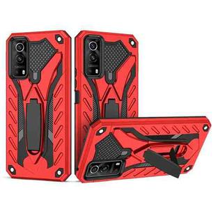 For vivo iQOO Z3 5G Shockproof TPU + PC Protective Case with Holder(Red)