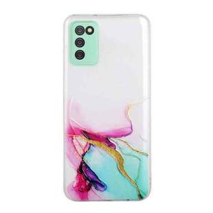 For Samsung Galaxy A02s (Indian Version) Hollow Marble Pattern TPU Precise Hole Protective Case(Green)