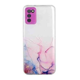 For Samsung Galaxy A02s (Indian Version) Hollow Marble Pattern TPU Precise Hole Protective Case(Pink)