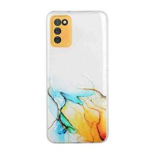 For Samsung Galaxy A02s (Indian Version) Hollow Marble Pattern TPU Precise Hole Protective Case(Yellow)