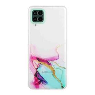For Samsung Galaxy A12 Hollow Marble Pattern TPU Precise Hole Protective Case(Green)