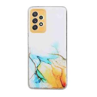 For Samsung Galaxy A32 5G Hollow Marble Pattern TPU Precise Hole Protective Case(Yellow)