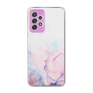 For Samsung Galaxy A52 5G / 4G Hollow Marble Pattern TPU Precise Hole Protective Case(Pink)