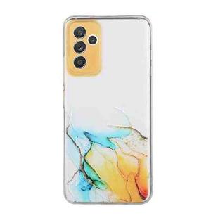 For Samsung Galaxy A82 5G Hollow Marble Pattern TPU Precise Hole Protective Case(Yellow)