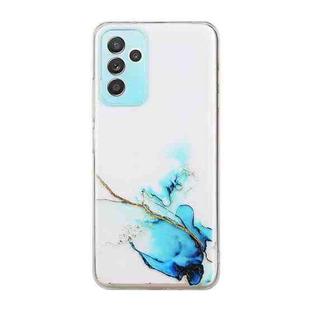 For Samsung Galaxy A82 5G Hollow Marble Pattern TPU Precise Hole Protective Case(Blue)