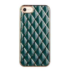 Electroplated Rhombic Pattern Sheepskin TPU Protective Case For iPhone 6(Dark Green)