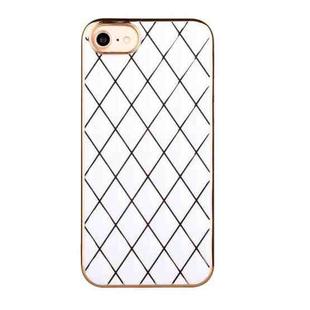 Electroplated Rhombic Pattern Sheepskin TPU Protective Case For iPhone 6(White)