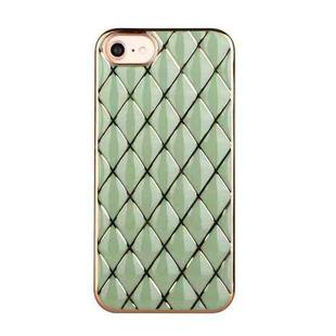 For iPhone SE 2022 / SE 2020 / 8 / 7 Electroplated Rhombic Pattern Sheepskin TPU Protective Case(Avocado Green)