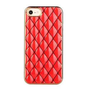 Electroplated Rhombic Pattern Sheepskin TPU Protective Case For iPhone 8 Plus / 7 Plus(Red)