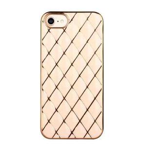 Electroplated Rhombic Pattern Sheepskin TPU Protective Case For iPhone 8 Plus / 7 Plus(Pink)