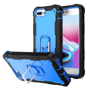 PC + Rubber 3-layers Shockproof Protective Case with Rotating Holder For iPhone 8 Plus / 7 Plus(Black + Blue)