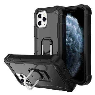 For iPhone 11 Pro PC + Rubber 3-layers Shockproof Protective Case with Rotating Holder (Black)