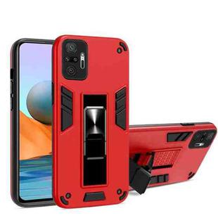 For Xiaomi Redmi Note 10 Pro 2 in 1 PC + TPU Shockproof Protective Case with Invisible Holder(Red)